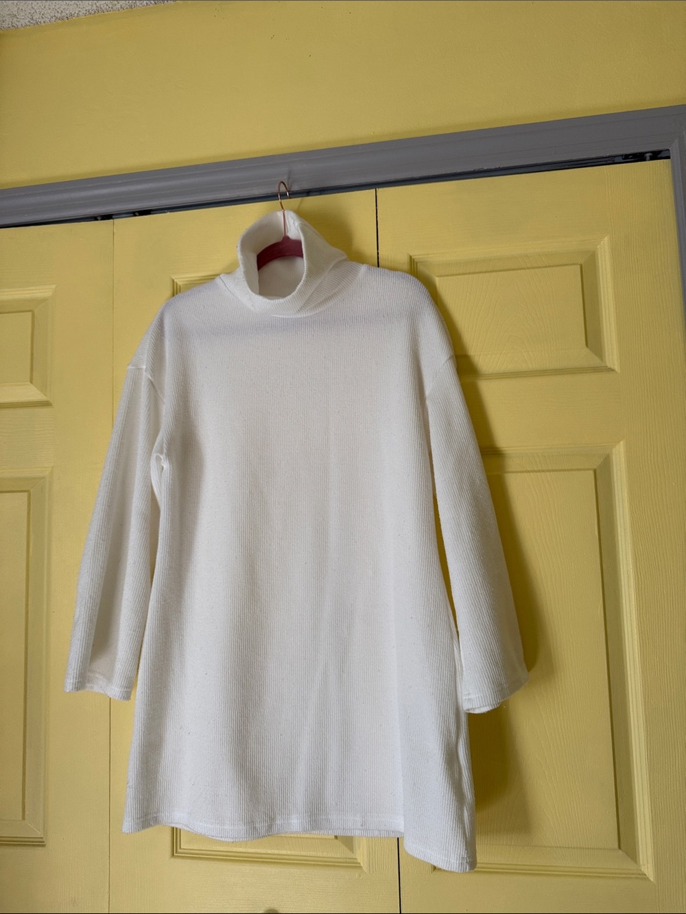 SHEIN Cream Turtleneck Mini Dress